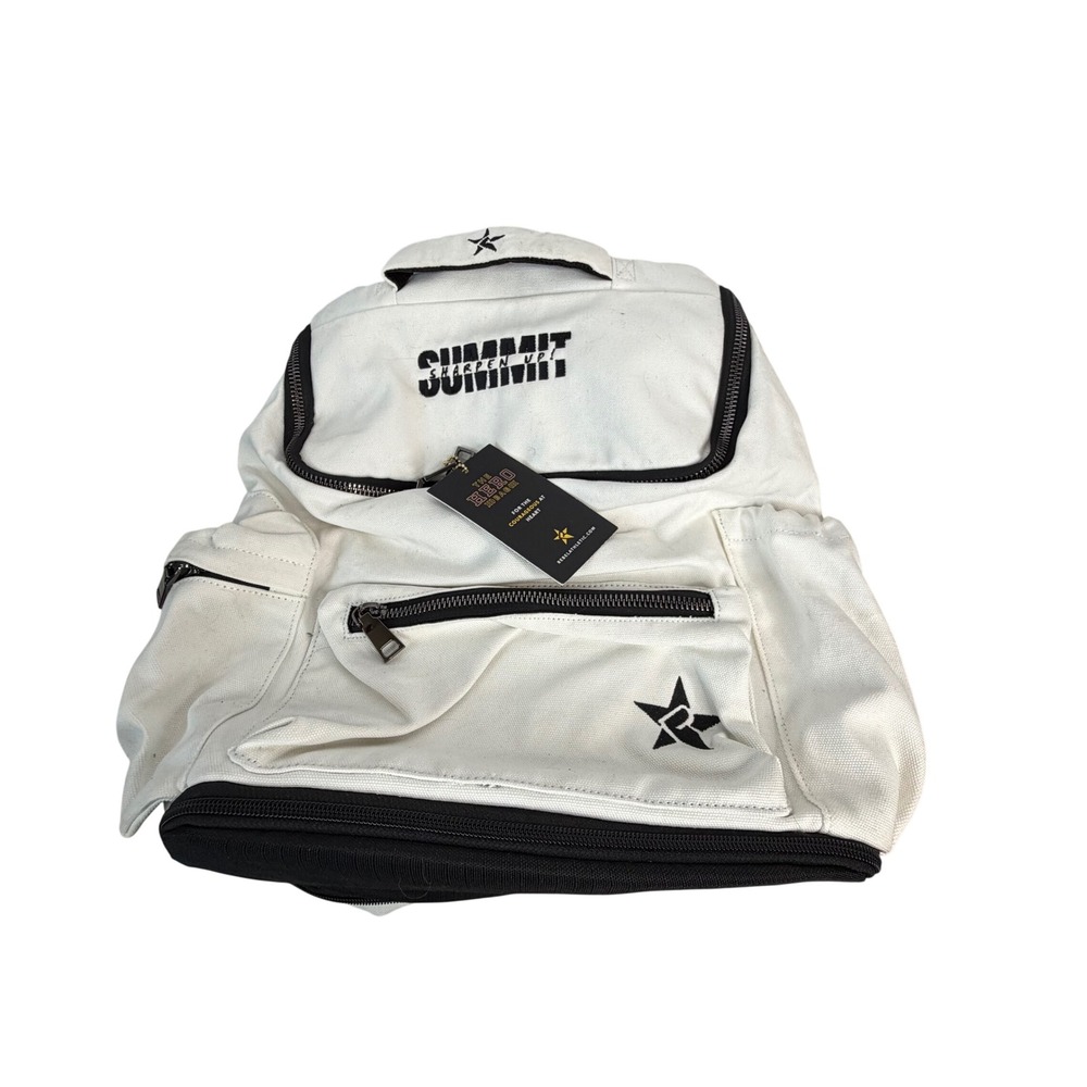 Rebel Athletic The Hero Bag Summit Sharpen Up White Canvas Backpack NWT